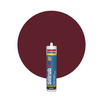 Soudal Silirub Color RAL 3005 Vinröd Silikonfog 300ml