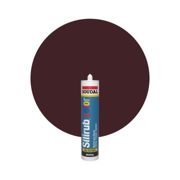 Soudal Silirub Color RAL 3007 Svartröd Silikonfog 300ml